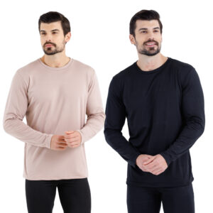 Kit 2 Camisa Térmica Masculina Peluciada Manga Longa Segunda Pele Tecido Flanelado Quentinho