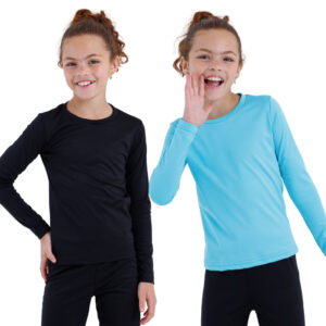 Kit de 2 Blusas de Manga Infantil Menina Comprida TÉRMICA e Peluciada Para Frio